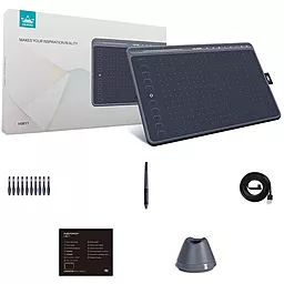 Графический планшет Huion HS611 + перчатка Space grey - миниатюра 4