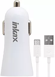 Автомобильное зарядное устройство Inkax Car charger 2 USB 2.4A + Micro USB cable White (CD-29)