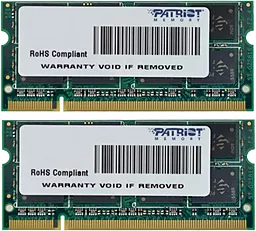 Оперативная память для ноутбука Patriot SODIMM 2GB KIT(2x1G) DDR2 667MHz (box) (PSD22G667SK)