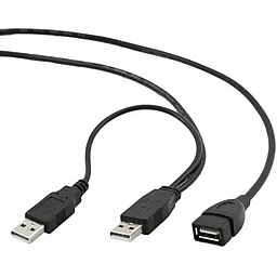 Шлейф (Кабель) Cablexpert подвійний USB 2.0 AM/AF 0.9м
