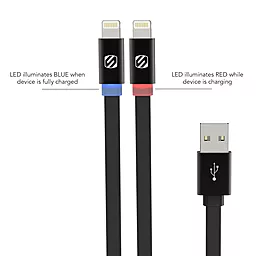 USB Кабель Scosche FlatOut™ LED Lightning 1.8 м. Black (I3FLED6) - мініатюра 2