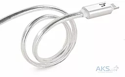 Кабель USB Hoco UPL12 Plus Jelly Braided Smart Light 2,4A 1,2M Lightning Cable Silver - миниатюра 2
