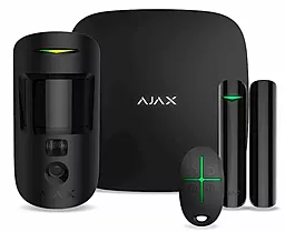 Комплект беспроводной сигнализации Ajax StarterKit Cam Plus (Hub 2 Plus/MotionCam/DoorProtect/SpaceControl) Black