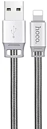 Кабель USB Hoco U27 Lightning Cable Metal Silver