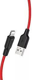 Кабель USB Hoco X21 Plus Silicone Lightning Cable 0.25m Black/Red - миниатюра 3