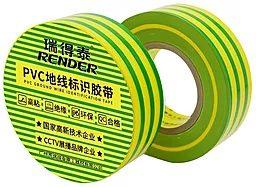 Изолента Render 0.15 мм х 17 мм x 12 м зелёно-жёлтая