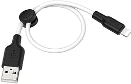 Кабель USB Hoco X21 Plus Silicone Lightning Cable 0.25m Black/White