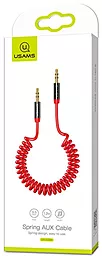 Аудио кабель Usams US-SJ256 AUX mini Jack 3.5mm M/M Cable 1.2 м red - миниатюра 4