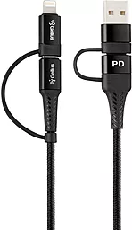 Кабель USB PD Gelius Pro Unimog2 4-in-1 USB-A+C - Type-C/Lightning Cable Black - миниатюра 2