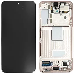 Дисплей Samsung Galaxy S22 S901 с тачскрином и рамкой, сервисный оригинал, Pink Gold