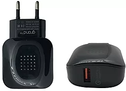 Сетевое зарядное устройство с быстрой зарядкой Grand GQ-C01 18w QC3.0 2xUSB-A ports charger black