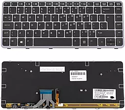 Клавиатура для ноутбука HP EliteBook 1040, 1040 G1 с подсветкой клавиш, английская раскладка Black
