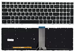 Клавіатура для ноутбуку Lenovo IdeaPad G50-30 G50-45 G50-70 Z50-70 B50-30 B50-45 E51-80 Z51-70 G70-80 500-15ACZ 500-15ISK чорна/сіра підсвітка (NB44B US)