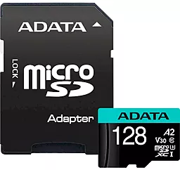 Карта памяти ADATA 128 GB microSDXC UHS-I Premier Pro + SD Adapter (AUSDX128GUI3V30SA2-RA1)