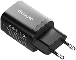 Сетевое зарядное устройство Essager Journey 30W PD/QC Chager USB-A-C Black (ECTPQS-ZTB01) - миниатюра 4