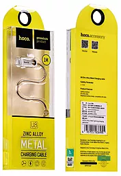 Кабель USB Hoco U8 Lightning Cable Metal Gold / Tarnish - миниатюра 4