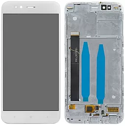 Дисплей Xiaomi Mi A1, Mi5X с тачскрином и рамкой, White