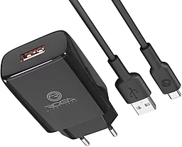 Сетевое зарядное устройство Ridea RW-11211 Element 10.5W 2.1A USB-A + USB-C cable Black