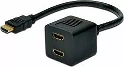 Видео переходник (адаптер) Digitus HDMI > HDMI Y 2m, black (AK-330400-002-S) - миниатюра 3