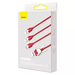 Кабель USB Baseus Chinese Zodiac 3.5A 1.2M 3-in-1 USB to micro/Lightning/Type-C cable Red (CASX060009) - миниатюра 7