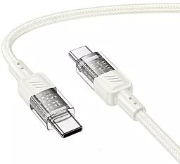 Кабель USB PD Hoco U129 Spirit transparent 60w 3a 1.2m USB Type-C - Type-C cable beige - миниатюра 2