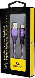 Кабель USB Cablexpert Premium Lightning Cable Purple (CC-USB2B-AMLM-1M-PW) - миниатюра 2