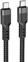 Кабель USB PD Hoco U110 60W 1.2M USB Type-C - Type-C Cable Black