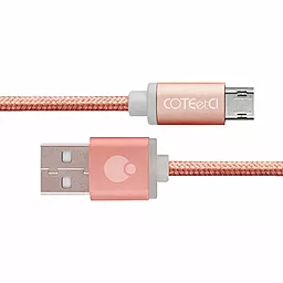 Кабель USB Coteetci M23 Nylon 2M micro USB Cable Rose Gold (CS2131-2M-MRG)