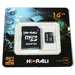Карта пам'яті Hi-Rali microSDHC 16GB Class 10 UHS-I U1 + SD-адаптер (HI-16GBSD10U1-01)