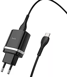 Сетевое зарядное устройство с быстрой зарядкой Hoco C12Q 18W 3A + USB Type-С Cable Black - миниатюра 3