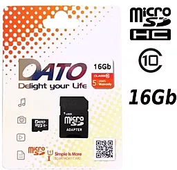 Карта памяти Dato microSDHC 16GB Class 10 + SD-адаптер (DT_CL10/16GB-RA) - миниатюра 3