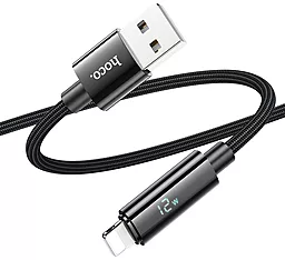 Кабель USB Hoco U125 Benefit 12w 2.4a 1.2m Lightning cable black - миниатюра 2
