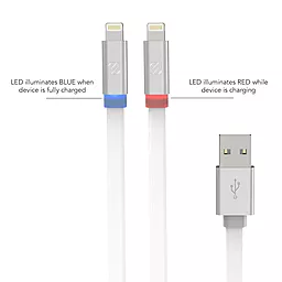 Кабель USB Scosche FlatOut™ LED Lightning 1.8 м. White (I3FLED6WT) - миниатюра 2