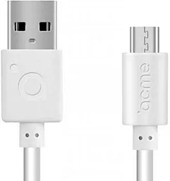 USB Кабель Acme CB1012W 12W 2.4A 2M micro USB Cable White (4770070879054)