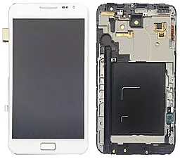 Дисплей Samsung Galaxy Note N7000, I9220 з тачскріном і рамкою, White