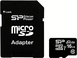 Карта памяти Silicon Power microSDHC 16GB Class 10 UHS-I U1 + SD-адаптер (SP016GBSTHBU1V10SP)