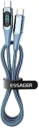 Кабель USB PD Essager LED Digital Display 100w 5a 2m USB Type-C - Type-C Cable Blue (ES-XCTT1-YDA03) - миниатюра 3