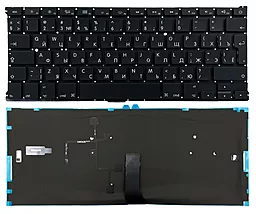 Клавиатура для ноутбука Apple MacBook Air A1369 / A1466 с подсветкой клавиш, вертикальный Ентер Black