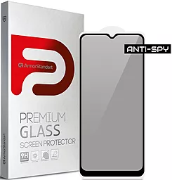 Защитное стекло ArmorStandart Full Glue Anti Spy Samsung A022 Galaxy A02 Black (ARM58646)