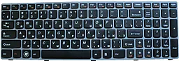 Клавіатура для ноутбуку Lenovo B570 B575 B580 B590 V570 V575 V580 Z570 Z575 25-200938 чорна/срібляста