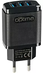 Сетевое зарядное устройство Optima Grater OP-HC01 3USB 3.1A + Lightning Cable Black