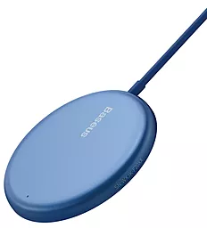 Беспроводное (индукционное) зарядное устройство быстрой QI зарядки Baseus Simple Mini Magnetic Wireless Charger 15W Blue (WXJK-H03) - миниатюра 2