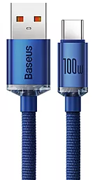 Кабель USB Baseus Crystal Shine 100w 5a USB Type-C cable blue (CAJY000403)