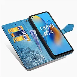 Чехол Epik Art Case с визитницей Oppo A74 4G Blue - миниатюра 4