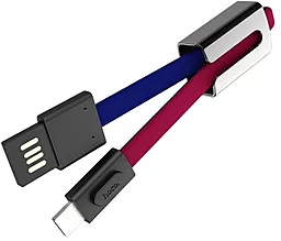 Кабель USB Hoco U36 Mascot Lightning 0.2m Red/Blue - миниатюра 3