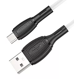 Кабель USB Borofone BX86 Advantage Silicone 12W 2.4A micro USB Cable White - миниатюра 4