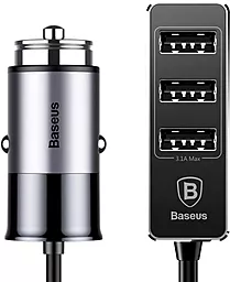 Автомобильное зарядное устройство Baseus Enjoy Together Four Interfaces Output Patulous Car Charger 5.5A Dark Grey/Silver (CCTON-0G)