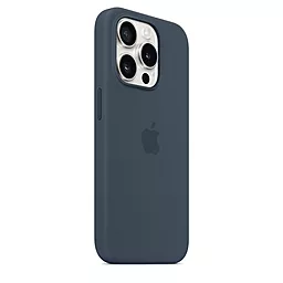Чехол Apple Silicone Case Full with MagSafe and SplashScreen для Apple iPhone 15 Pro Max Storm Blue - миниатюра 2