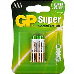 Батарейки GP AAА LR03 Super Alkaline (GP24A-2UE2) BLISTER CARD 2шт 1.5 V