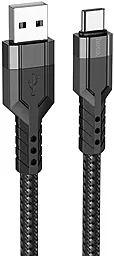 USB Кабель Hoco U110 2.4A 1.2M USB Type-C Cable Black